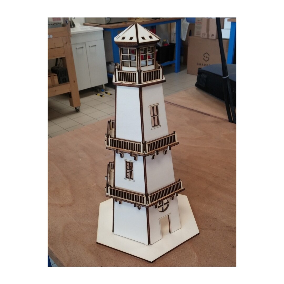 Lighthouse 3D Puzzle Svg Laser Cut File Wooden Etsy