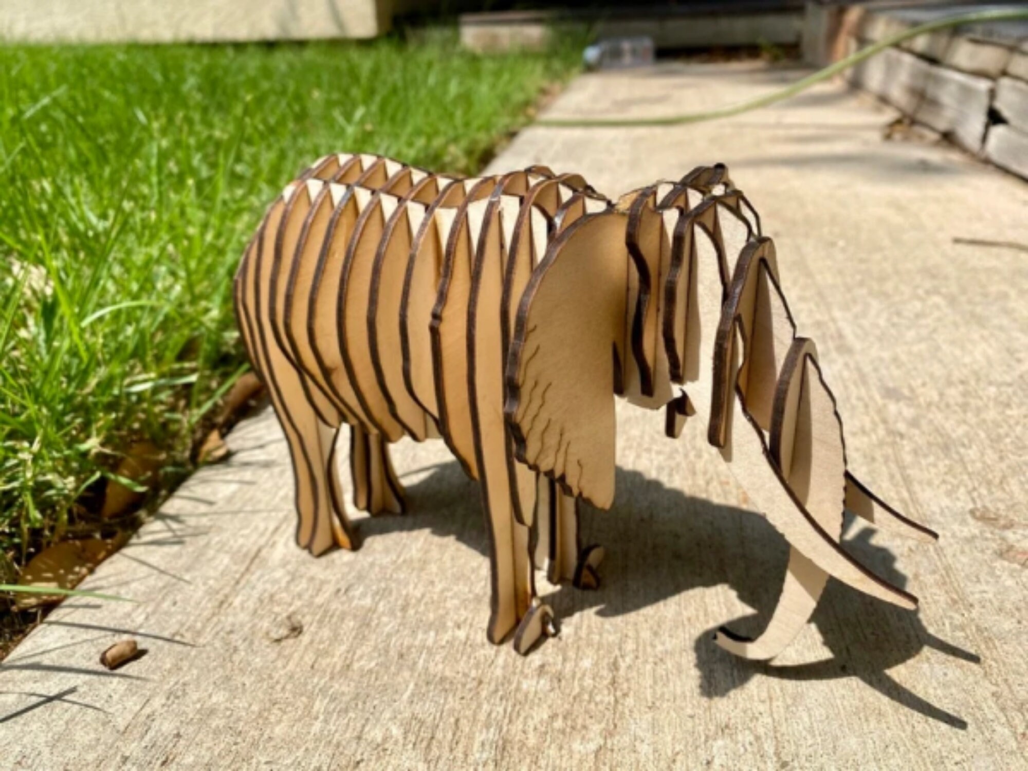 Laser Cut 3D Wooden Puzzle Elephant Toy Svg File Etsy