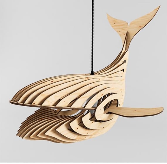 Wooden whale lamp deals