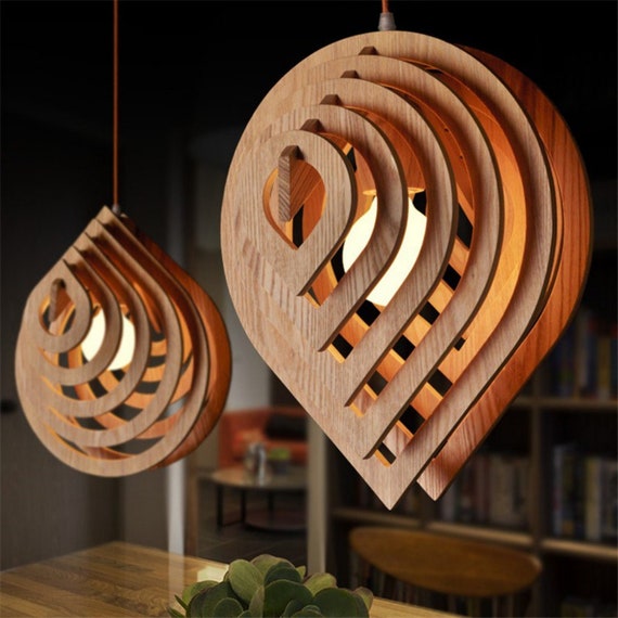 Laser Cut File Wooden Lamp Svg Glowforge Wood Water Drop Lamp Dxf