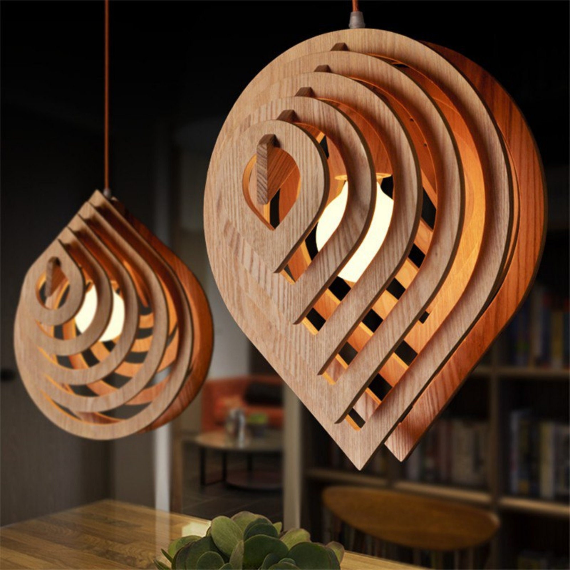 Laser Cut File Wooden Lamp Svg Glowforge Wood Water Drop Lamp 