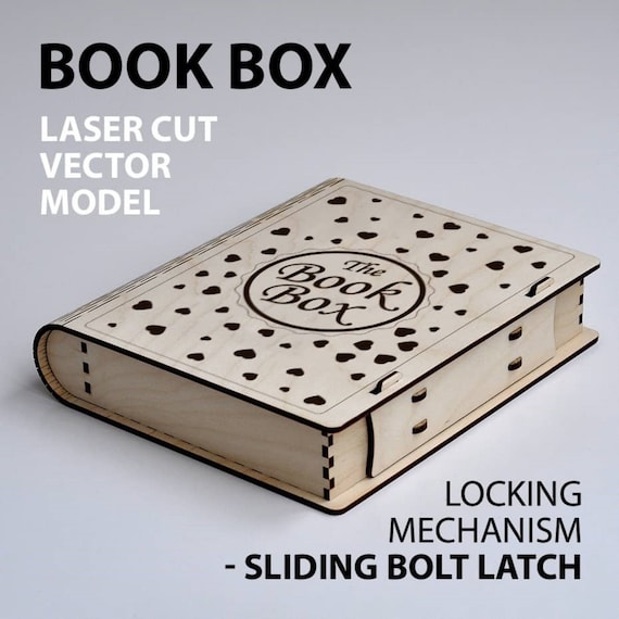 Book Cover Laser Cut Svg File Glowforge Book Cover Svg File Box Cricut Book  Box Bover Laser Dxf File Vector Laser Book Cover Template 
