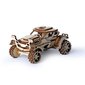 Laser cut wooden 3D puzzle car scorpio atv car toy Glowforge car puzzle svg Toy car model dxf vector plans for laser cnc pattern wood model