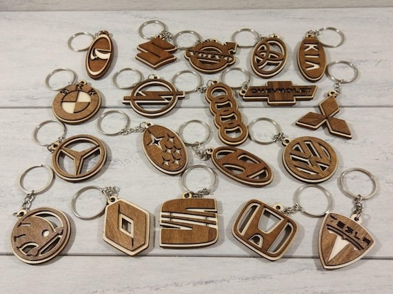 Laser Cut Auto Car Keychain Svg Bundle 60 Glowforge Keychain