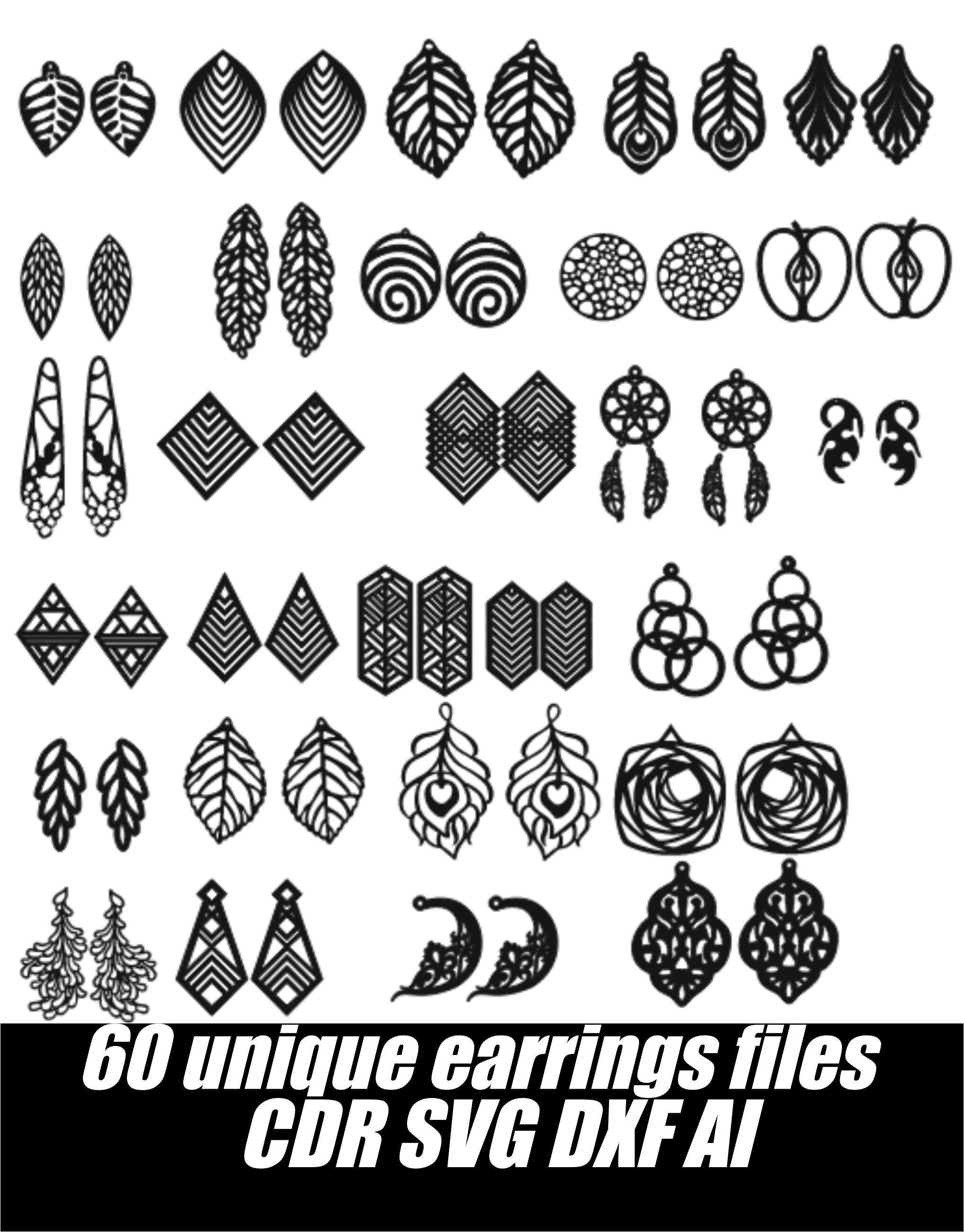Laser Cut Wooden Earring Design Womens Jewelry Template Vector File Free  Download  Vectors File