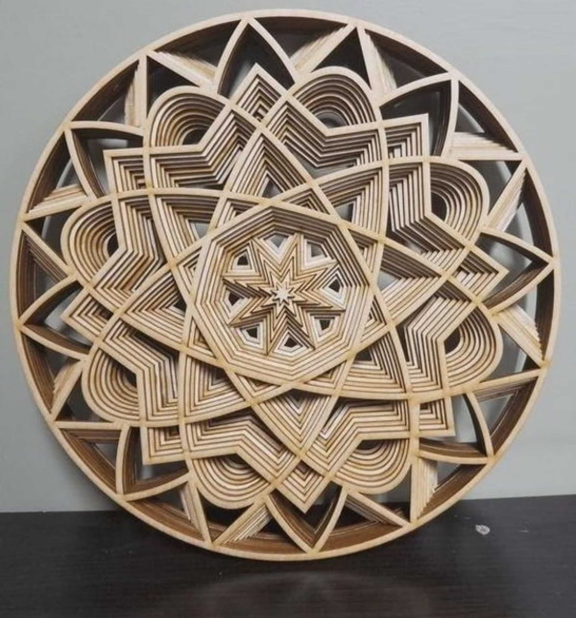 Multilayer Round Mandala Wall Art Svg Laser Cut File Etsy
