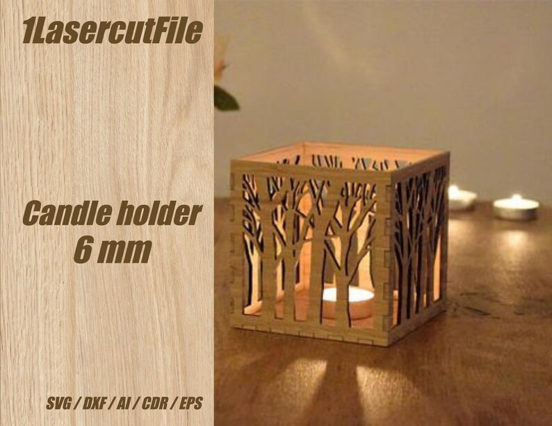 Candle Holder Svg Cricut Laser Cut Files Lamp DXF Etsy