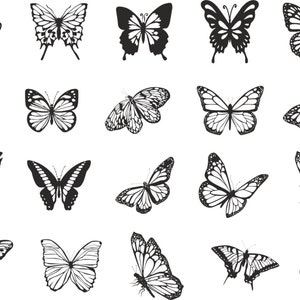 Butterfly Laser Cut Files Digital Engrave Svg Dxf Cdr Ai Vector Plans ...