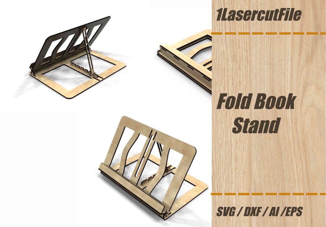 Book Stand Laser Cut File Svg Wooden Book Holder Svg Cricut