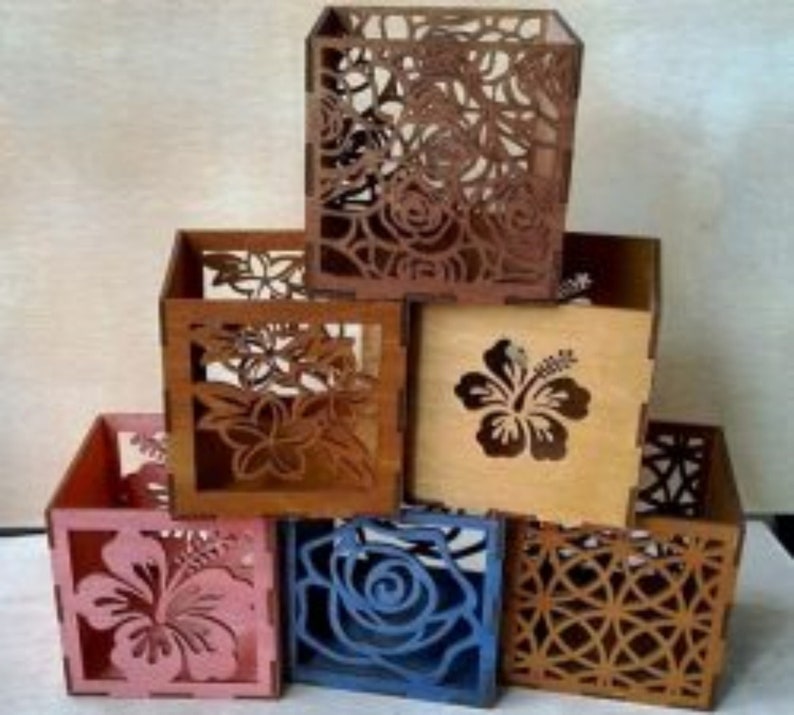 Laser Cut Candle Holder Svg Bundle File Box Svg Etsy