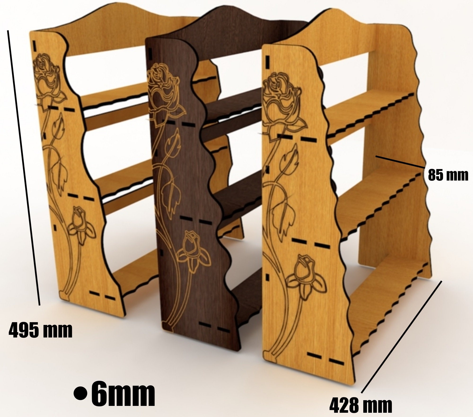 Laser Cut Display Stand Svg 6mm Template Wooden Step Shelf Etsy UK