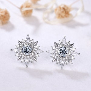 Dainty Grey Moissanite Stud Earrings Silver White Gold Moissanite Earring Set Delicate Engagement Promise Anniversary Bridal Gift for Women