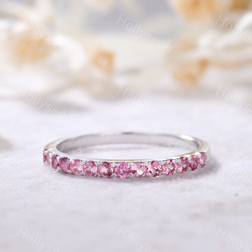 Pink Tourmaline Ring Sterling Silver Pink Tourmaline Wedding Band Stackable shops Ring Matching Band Gemstone Ring Viking Ring for Women Jewelry