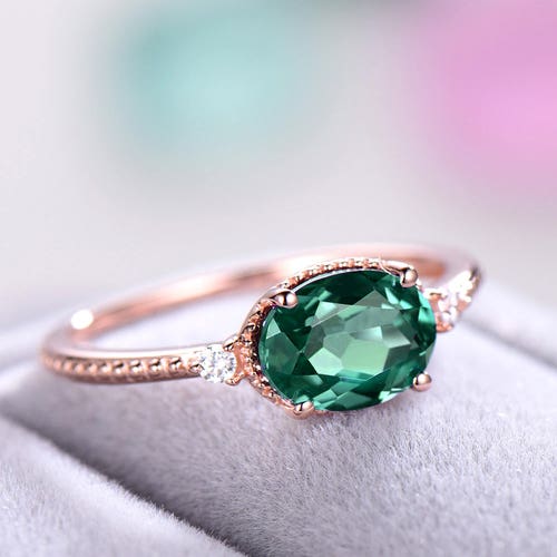 Color Change Alexandrite Engagement Ring 14k Rose Gold 925 - Etsy