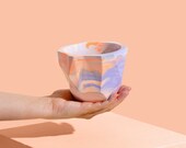 Indoor Plant Pot Marbled Jesmonite