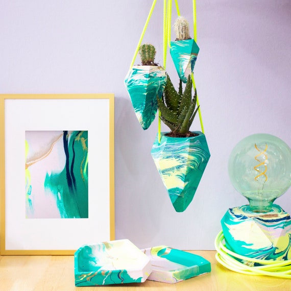 Jesmonite Indoor Hanging Planter