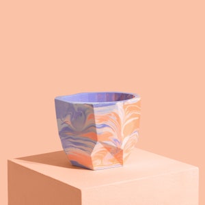 Large Indoor Plant Pot Marbled Jesmonite image 3