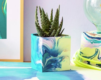 Misshandled Colourful plant pot | house plant lover | Housewarming gift / jesmonite