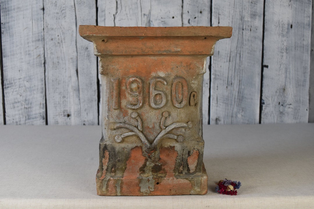 Vintage Clay Chimney / Antique Clay Weather Vane / Ceramic Chimney