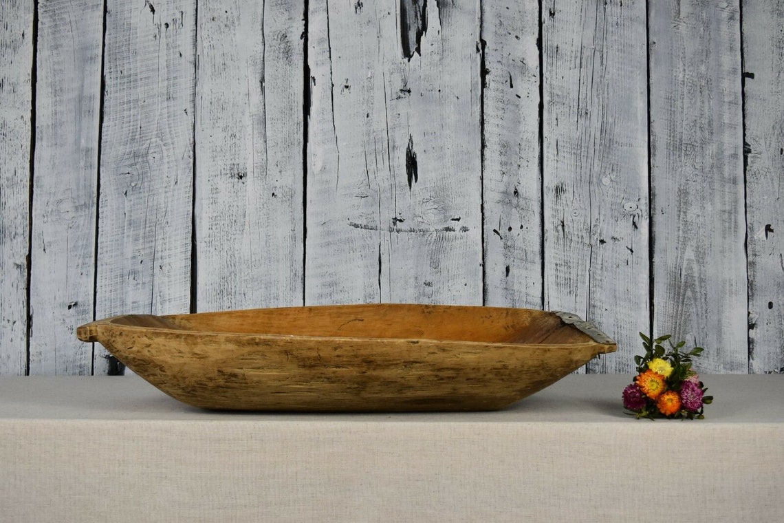 Antique Wooden Dough Bowl / Rustic Dough Bowl / Vintage Etsy