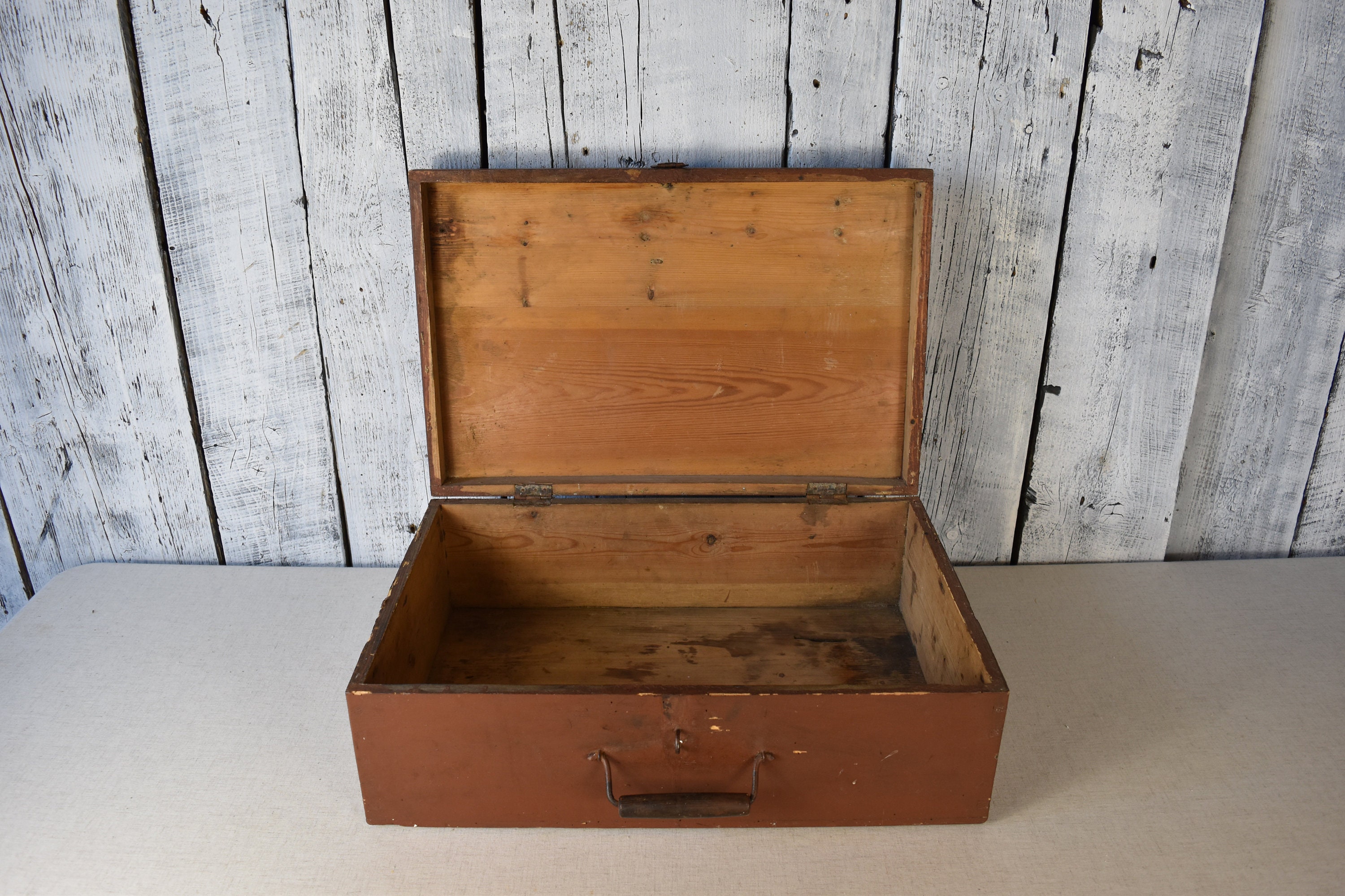 Vintage Suitcase / Old Wooden Suitcase / Wooden Trunk / Etsy