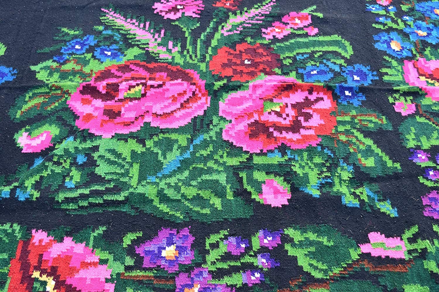 Antique Embroidered Carpet / Luxurious Floral Carpet / Vintage Etsy