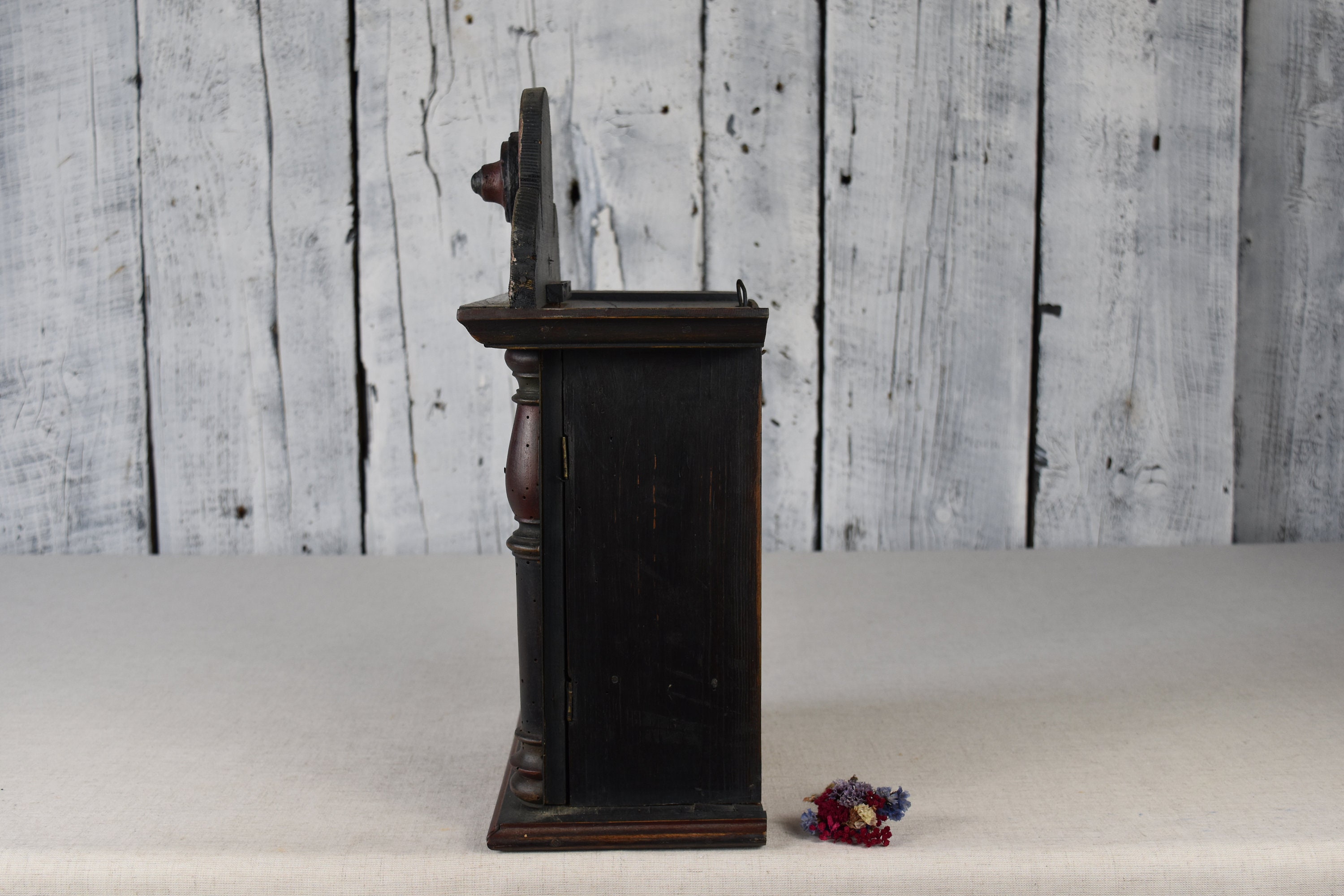 Vintage wooden stand for clock / Rustic box clock / Handmade Etsy