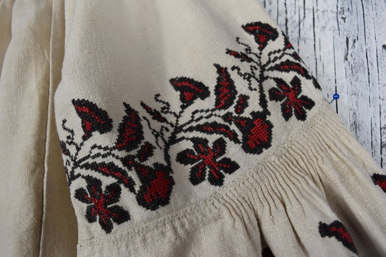 Vintage traditional Ukrainian embroidered shirt Vyshyvanka Handmade embroidered shirt Embroidered vintage folk women/'s shirt