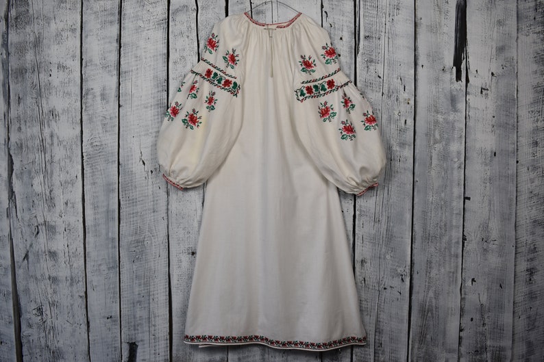 Vintage traditional Ukrainian embroidered shirt Vyshyvanka Handmade embroidered shirt Embroidered vintage folk women/'s shirt