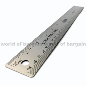 12 inch METAL RULER Stainless Steel Straight Edge Drawing Cutting Non Skid Back