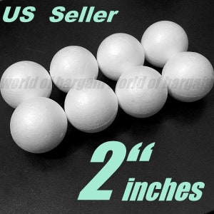 8 ct 2" inch Styrofoam Balls Round White Styro Foam Polystyrene Sphere C086