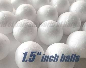 25 ct Styrofoam Balls 1.5" Round White Styro Foam Polystyrene Sphere Arts & Craft DIY C40