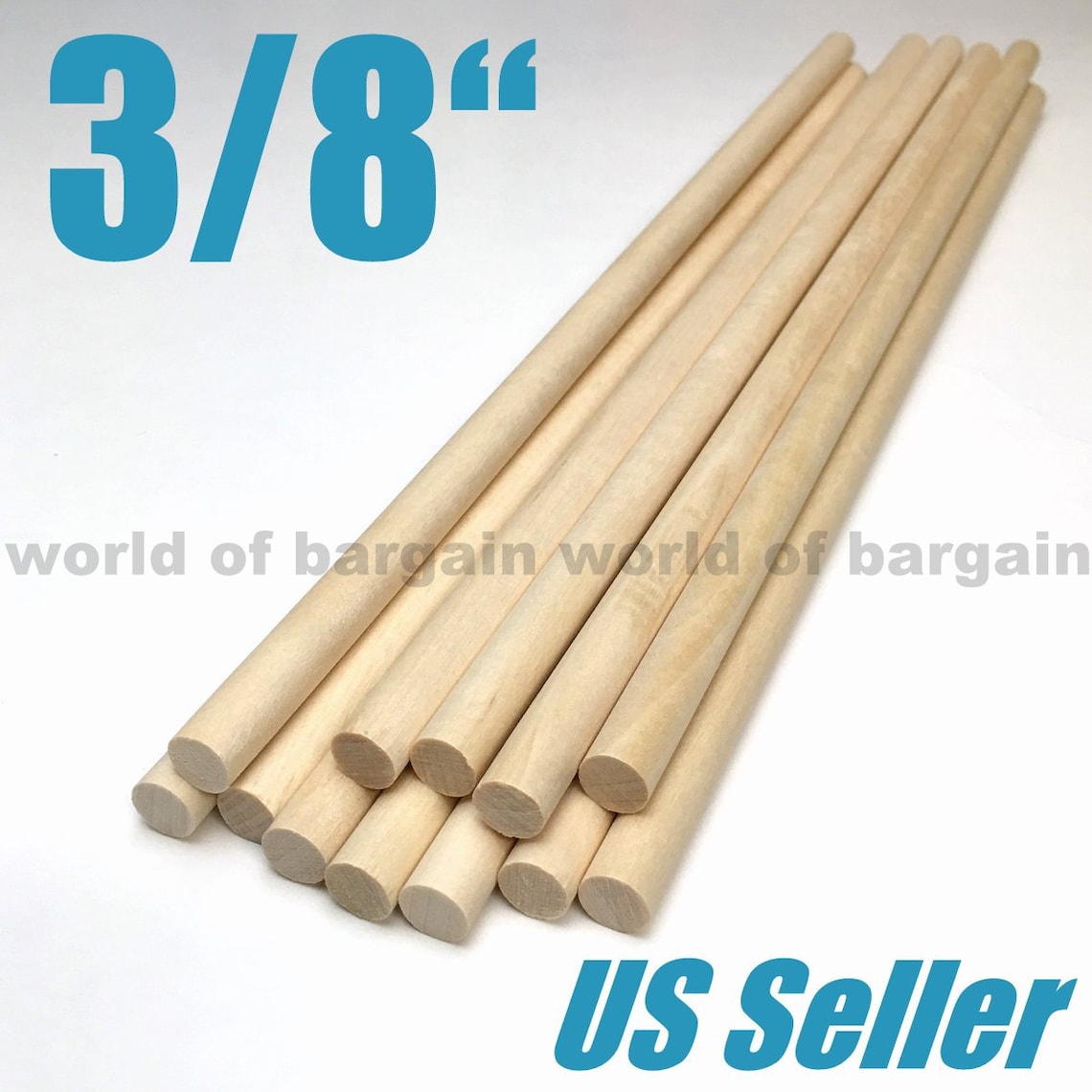 12 Ct 3/8 Inch Wood Dowel Rods Unfinished Smooth Round Etsy