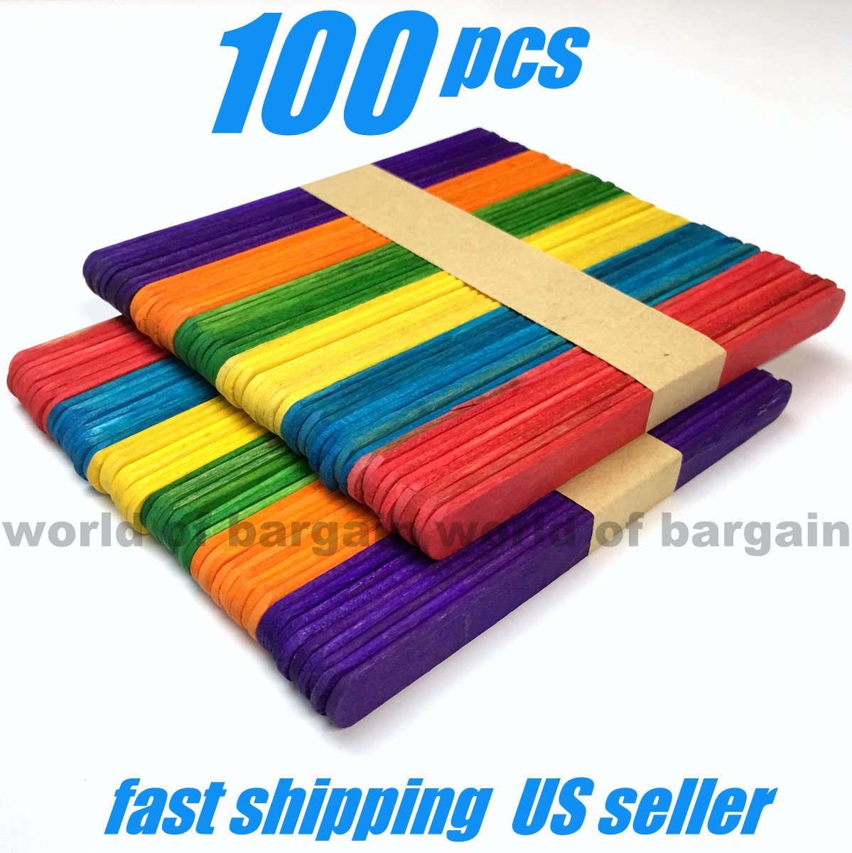 Craft Sticks,Natural Finish Ice Cream Sticks Wooden Popsicle Sticks(4 inch  Length,100 PCS)