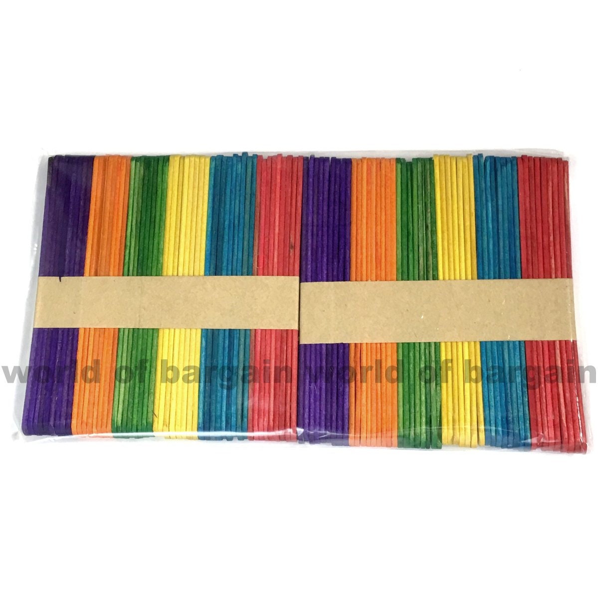 100 Pcs New Colored Natural Wood Popsicle Sticks Wooden Craft Sticks 4-1/2 x 3/8