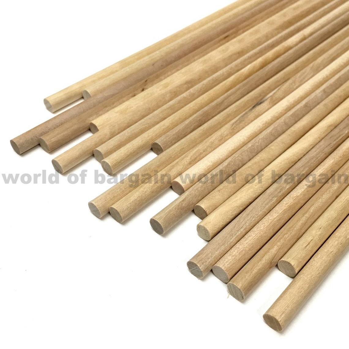 20 Ct 1/4 Inch Wood Dowel Rods Unfinished Smooth Round Wooden Stick 12