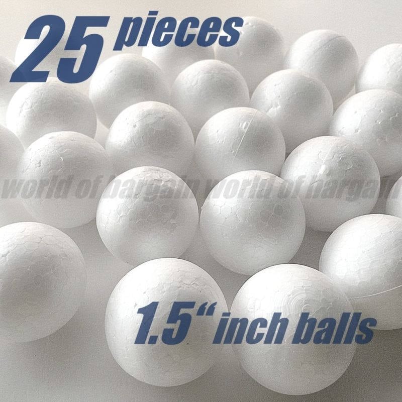 3 White Styrofoam Balls in Bulk - 770/Case - FOAM STYROFOAM