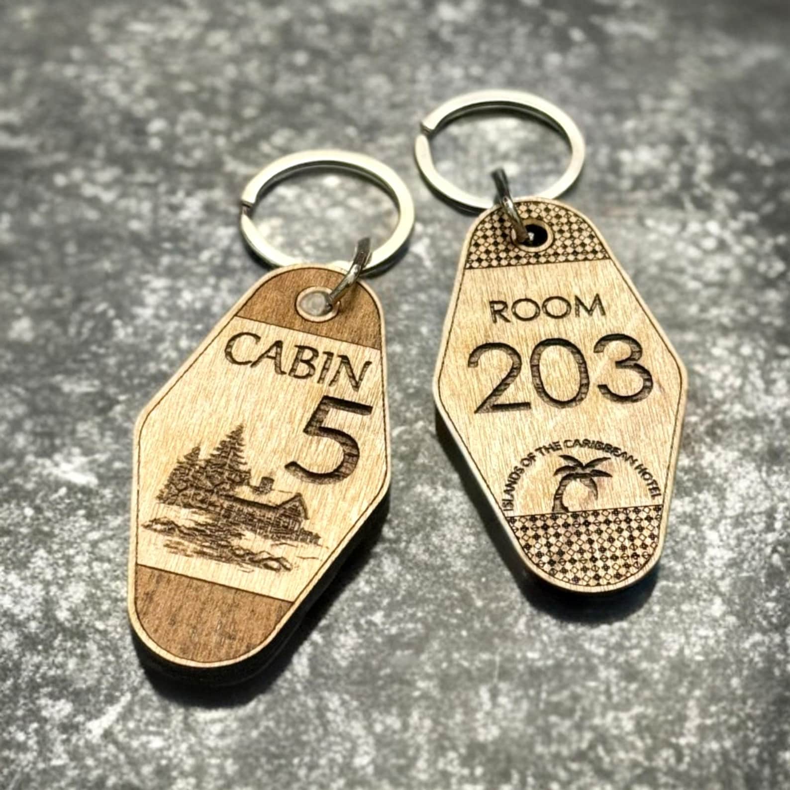 Retro Key Chain Custom Engraving for Hotel Motel Cabin Rental Airbnb ...
