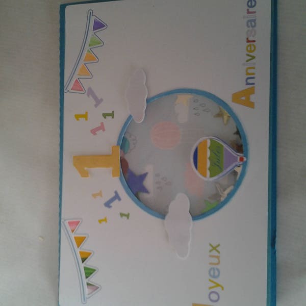 SHAKER CARD carte anniversaire personnalisée et son enveloppe