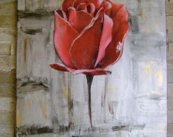 une rose pour toujours réalisée sur  toile 40*50