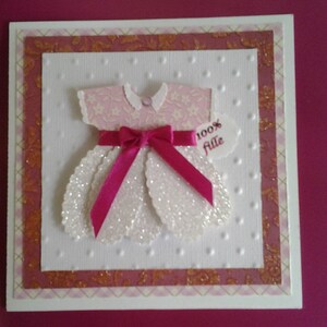 Carte félicitation pour la naissance d'une petite fille,ou menu  bapteme, ou faire  part naissance