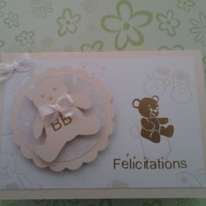 Carte originale,  pour accueillir bebe comme il se doit, naissance,ourson,