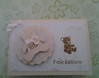 Carte originale,  pour accueillir bebe comme il se doit, naissance,ourson,