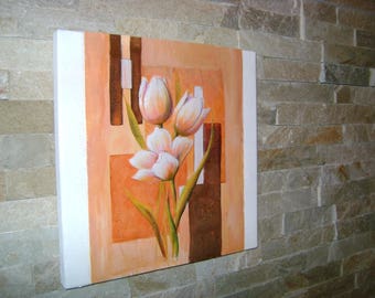 TABLEAU 3D tulipe pièce unique