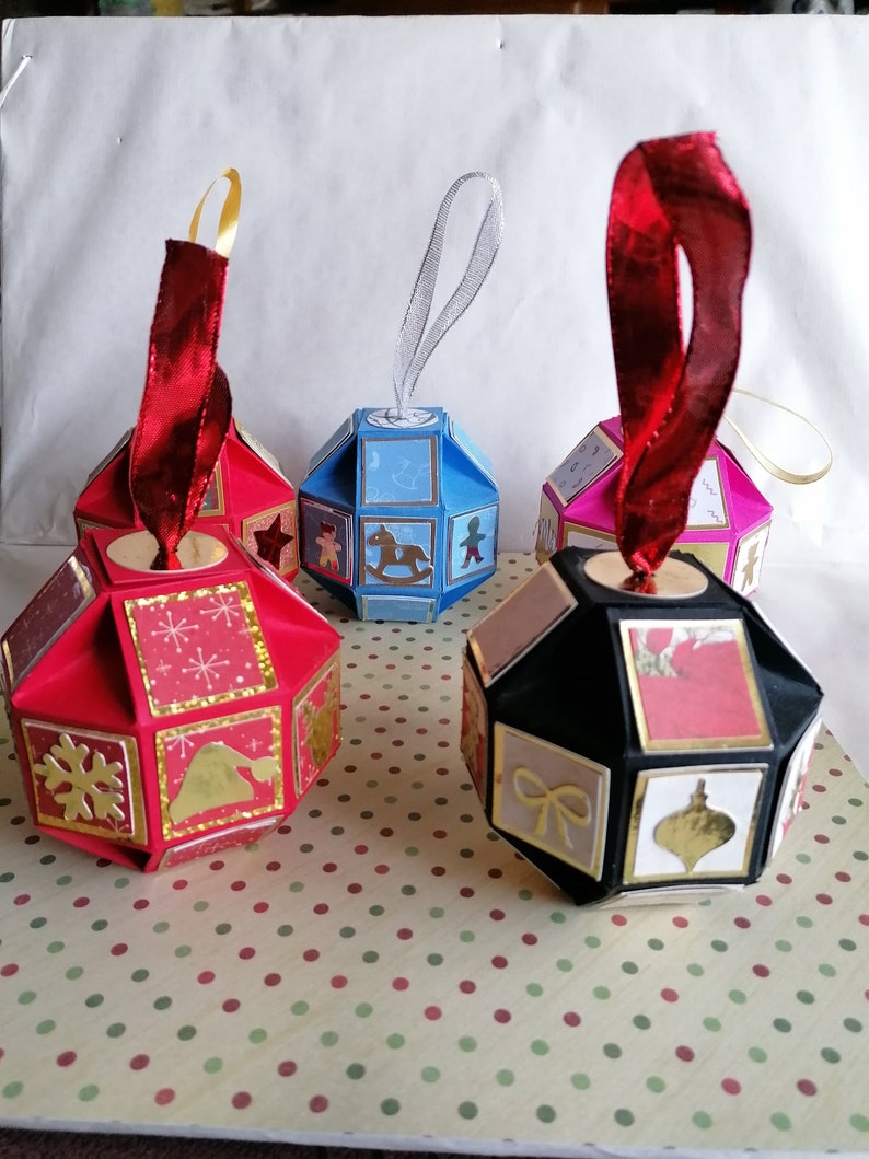 Christmas balls surprise. 2 in 1 at a time a pretty box that can be hung in the tree. image 6