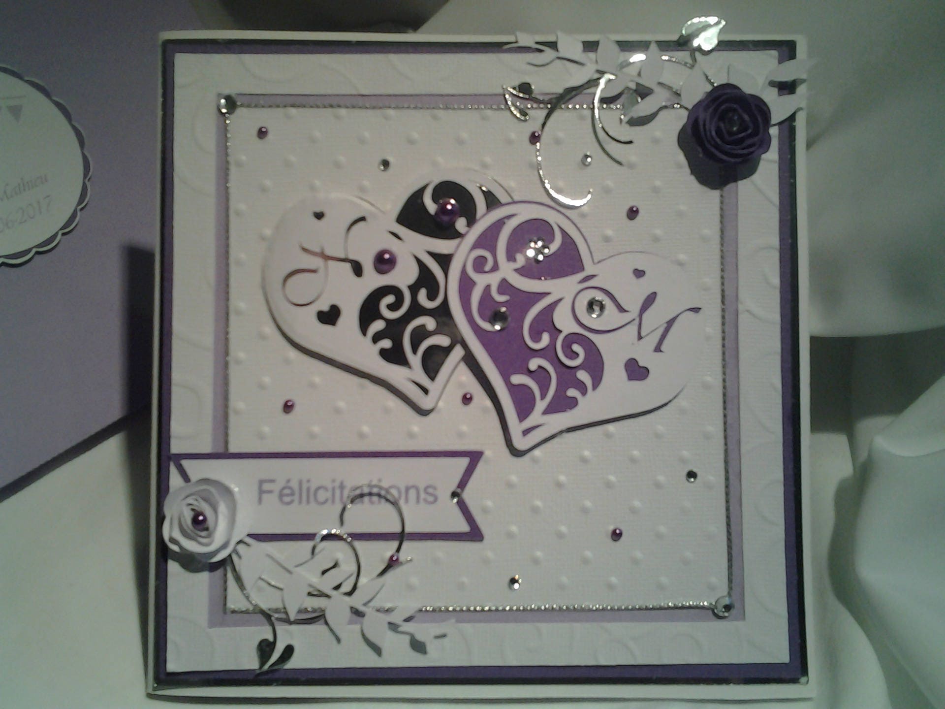 Carte De Vœux Mariage Belly Button - Gaufrage Or, 16x16 Cm, Intérieur Vierge, Enveloppe Incluse