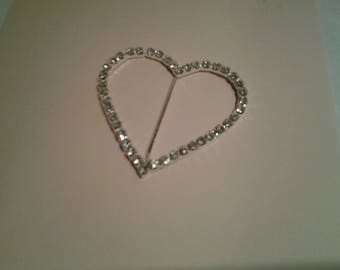 Heart Rhinestone 5cm for bows, Chair or other wedding party