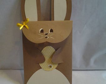 Pouches Easter bunnies to put little surprises, chocolate, eggs