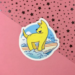 Surfer Dog Sticker
