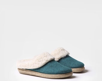 Women's winter slippers, clog-style wool slippers, women's winter felt wool slippers, winter slippers, 36 to 40 EU.